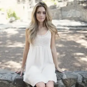 White Summer Drop Waist Dress