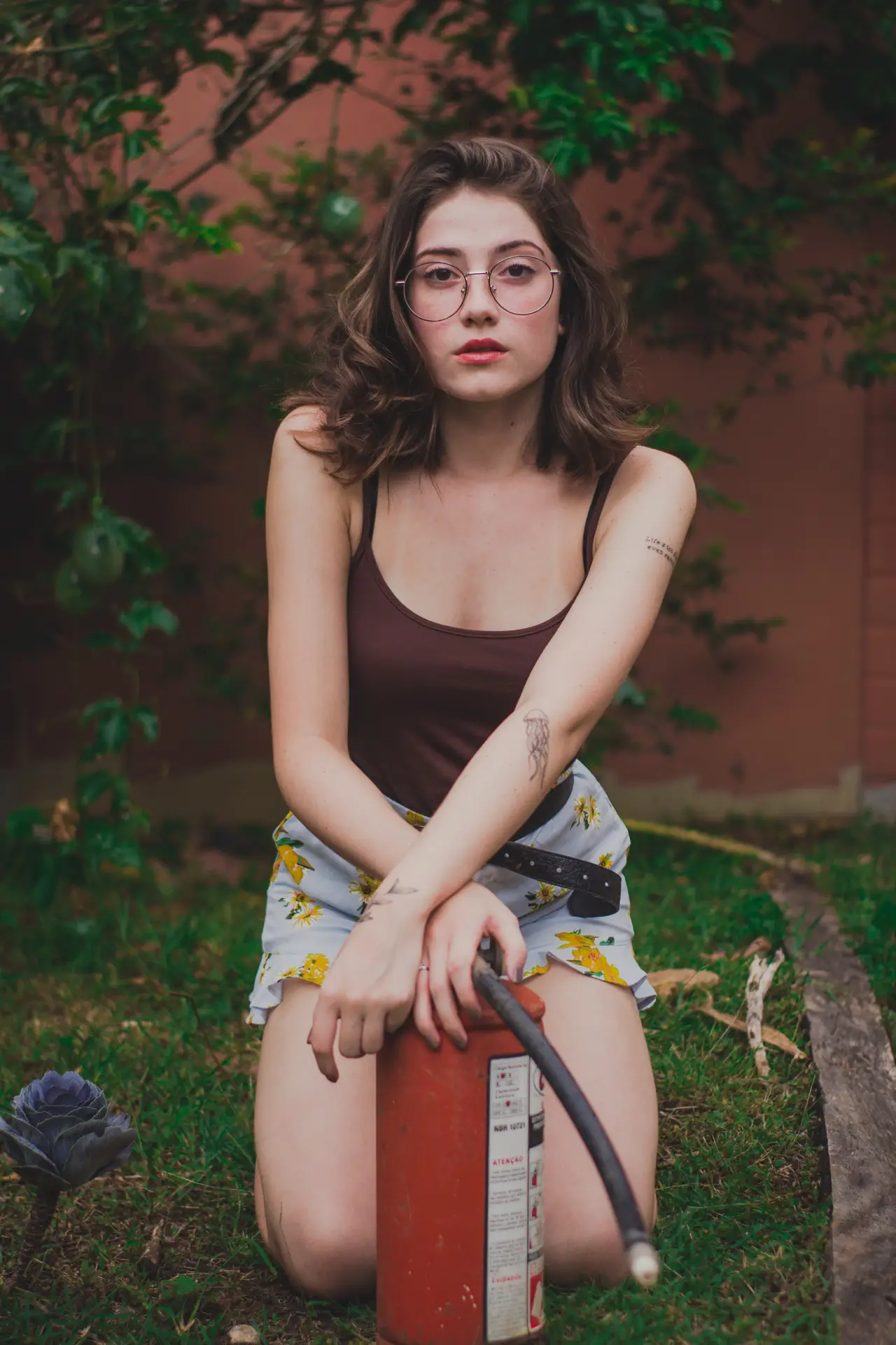 Sleeveless Solid Brown Top